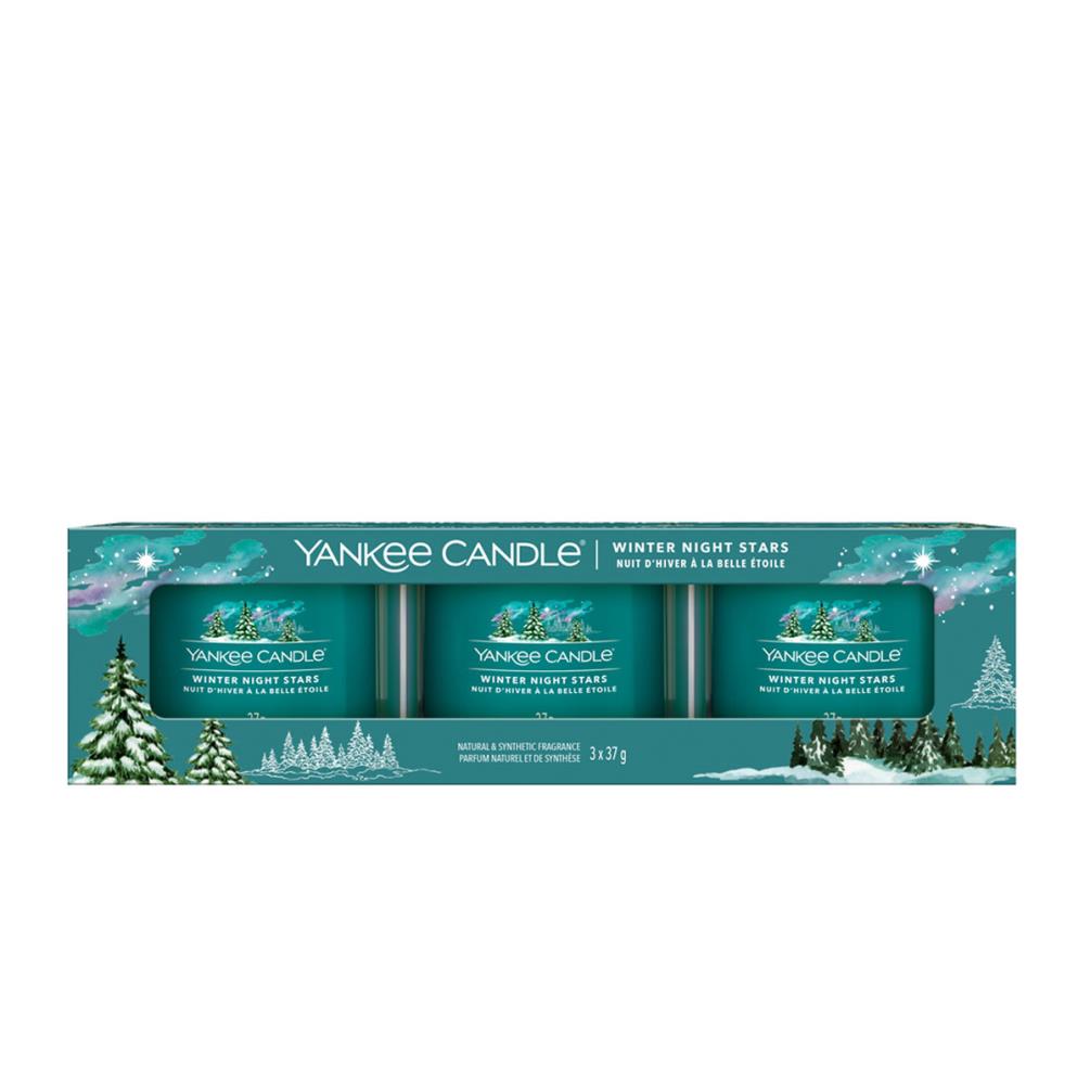 Yankee Candle Winter Night Stars 3 Filled Votive Candle Gift Set £6.99